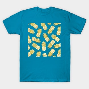 Tropical Pineapple Gold Pattern T-Shirt